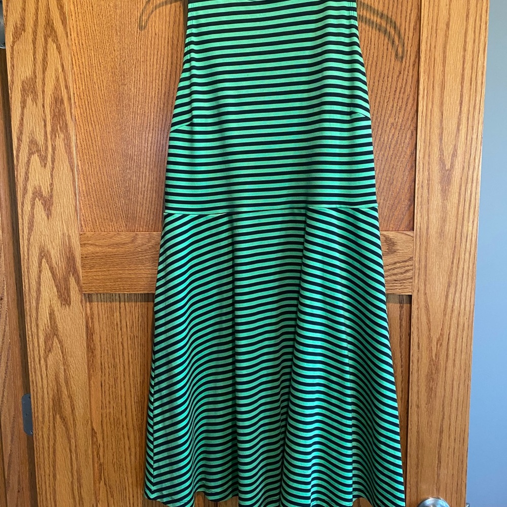 New York & Company Green and Black A-Line Dress